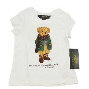 Polo Ralph Lauren White Little Girls Cardigan Bear Jersey